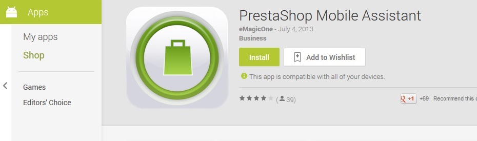 PrestaShop Mobile Assistant